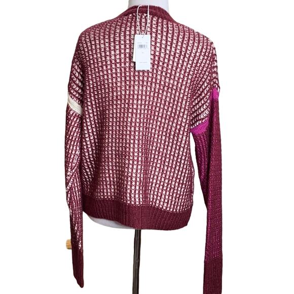 Splendid Waffle Knit Crop Sweater Oversized XS NWT - Picture 4 of 7